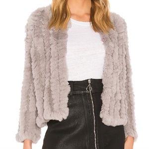 HEARTLOOM Rosa Dyed Rex Rabbit Fur Jacket
